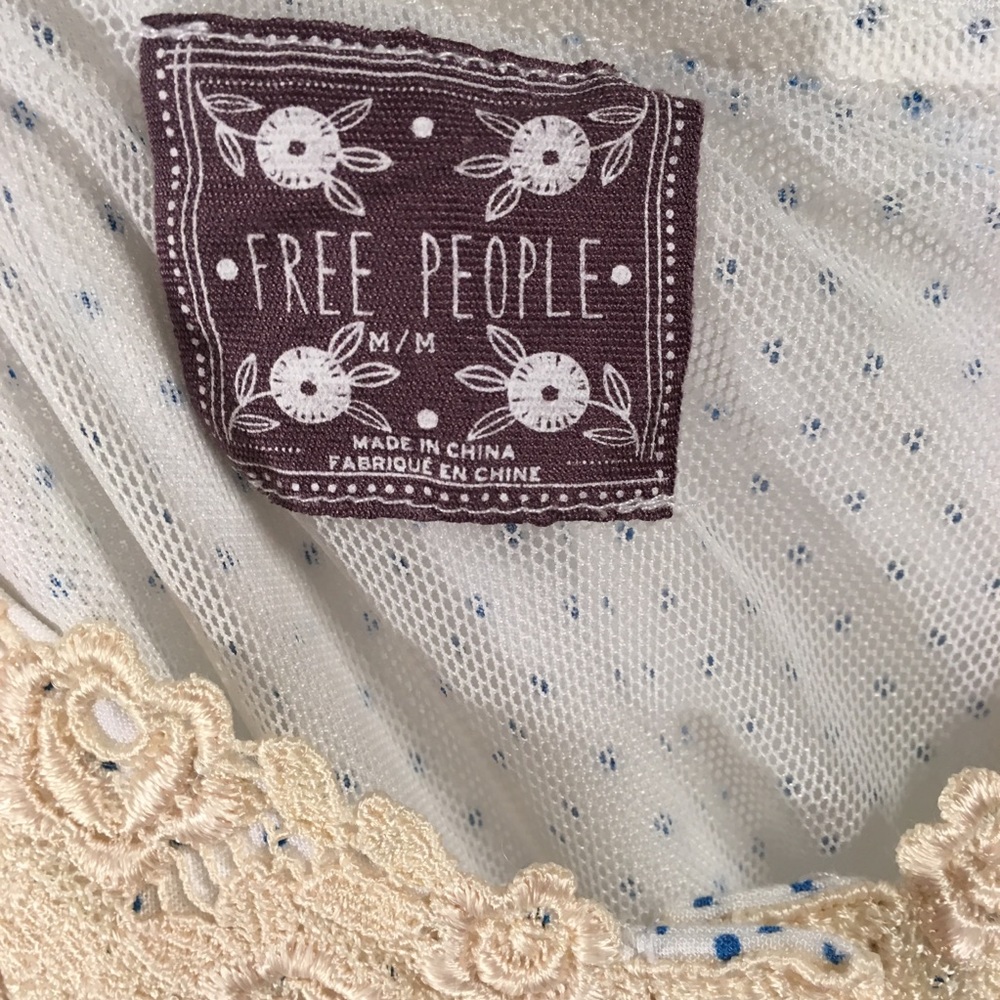 $18/2+ Free People Dress Floral Dot Strappy Lace - Picture 3 of 8